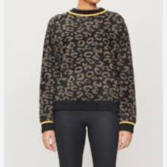 Sweaty Betty Sweaters - Sweaty Betty Islington Relaxed Fit Faux Fur Leopard Print Jumper Sweater Fuzzy M